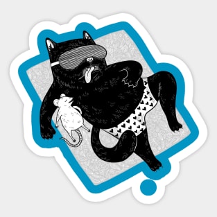 cat and mouse Sticker